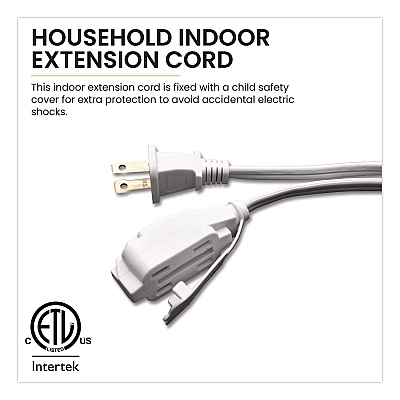 GoGreen Power Household Extension Cord, 15 ft, 13 A, White, 3/Pack (GG247153)