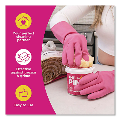 The Pink Stuff Sqeezy Dual Scrubber/Sponge, 4 x 5.3, 3.8" Thick, Pink, 12/Carton (823773CT)