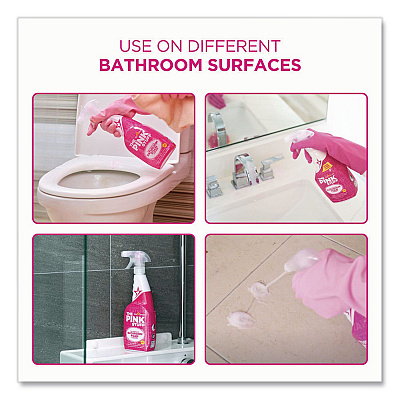 The Pink Stuff Bathroom Foam Cleaner, Fruity Scent, 25.4 oz Spray Bottle, 4/Carton (823787CT)