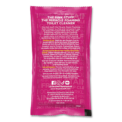 The Pink Stuff Miracle Foaming Toilet Powder, Fruity Scent, 3.5 oz Packet, 2 Packets/Box, 10 Boxes/Carton (824996CT)