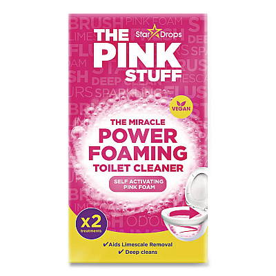 The Pink Stuff Miracle Foaming Toilet Powder, Fruity Scent, 3.5 oz Packet, 2 Packets/Box, 10 Boxes/Carton (824996CT)