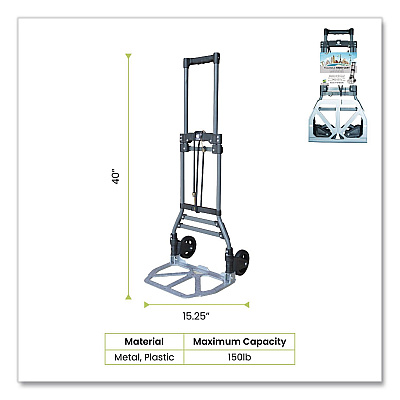 GoGreen Power Luggage Cart ,150 lbs Capacity, 40 x 15.25 x 16.5, Gray (TR1800)
