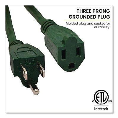 GoGreen Power 16 AWG Outdoor Extension Cord, 25 ft, 13 A, Green (GG13725GN)