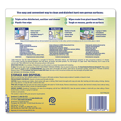LYSOL Disinfecting Wipes II Fresh Citrus Scent, 1-Ply, 7 x 7.25, Fresh Citrus, White, 70 Wipes/Canister (49128EA)
