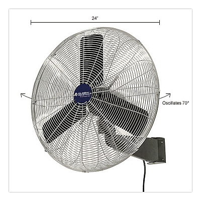 Global Industrial Oscillating Wall Mount Fan, 3 Speed, 24" (607050)