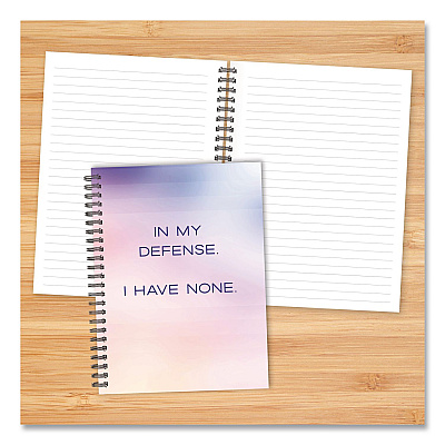 No Defense Undated Journal, Medium/College Rule, Pastel Multicolor Cover, (80) 8 x 6 Sheets (55069)