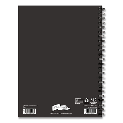 Style Undated Journal, Edition, Medium/College Rule, Black/Gold Cover, (80) 8 x 6 Sheets (55083)