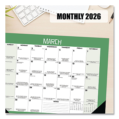 Bad Dad Jokes Monthly Desk Pad Calendar, 17 x 12, White/Multicolor Sheets, Black Headband/Corners, 12-Month (Jan to Dec) 2026 (57056)
