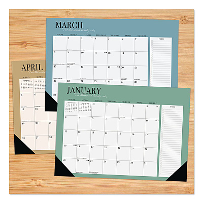 Urban Chic Small Monthly Desk Pad Calendar, 17 x 12, White Sheets, Black Headband/Corners, 12-Month (Jan to Dec): 2026 (57179)