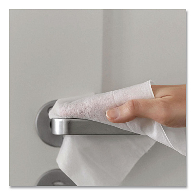 Carlisle WipesPlus Disinfecting Surface Wipes, 1-Ply, 7 x 8, Lemon, White, 80 Wipes/Refill Pack, 12 Packs/Carton (37701)