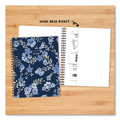 Bluesy Floral Weekly/Monthly Planner, 8.8 x 6.5, Blue Cover, 12-Month (Jan to Dec): 2026 (56653)