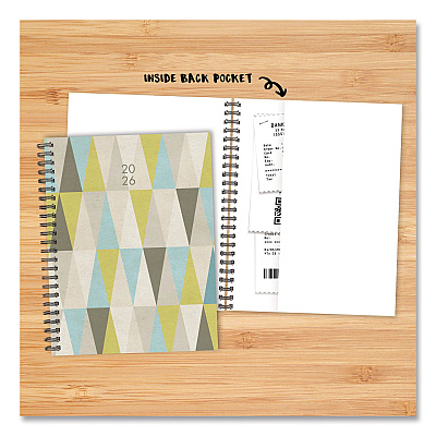 Geometric Gray Weekly/Monthly Planner, 8.5 x 6.5, Multicolor Cover, 12-Month (Jan to Dec): 2026 (56660)