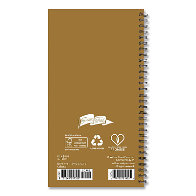 Celestial Softcover Weekly/Monthly Spiral Planner, 6.5 x 3.5, Black/Gold Cover, 12-Month (Jan to Dec): 2026 (57322)