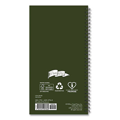 Woodland Mushroom Softcover Weekly/Monthly Spiral Planner, 6.5 x 3.5, Multicolor Cover, 12-Month (Jan to Dec): 2026 (57360)