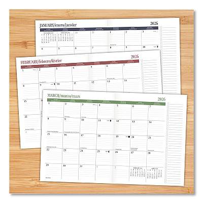 Charcoal Monthly Planner, 9.5 x 7.5, Charcoal Cover, 12-Month (Jan to Dec): 2026 (57049)