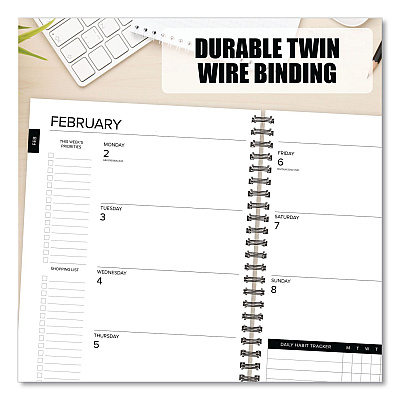 Basic Gray Weekly/Monthly Planner, 11 x 8.5, Gray Cover, 12-Month (Jan to Dec): 2026 (57872)