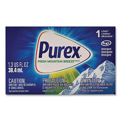 Purex Coin Vending Liquid Laundry Detergent, Fresh Mountain Breeze, 1.3 oz Vend Box, 100/Carton (2979551)
