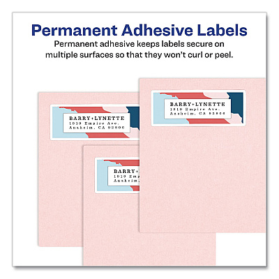 Avery Easy Peel White Address Labels with Sure Feed Technology, Laser, 1 x 2.63, 30/Sheet, 100 Sheets/Pack, 5 Packs/Carton (5160CT)