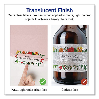 Avery Matte Clear Address Labels with Sure Feed Technology, Inkjet/Laser, 1.33 x 4, 14/Sheet, 10 Sheets/Pack (08124)