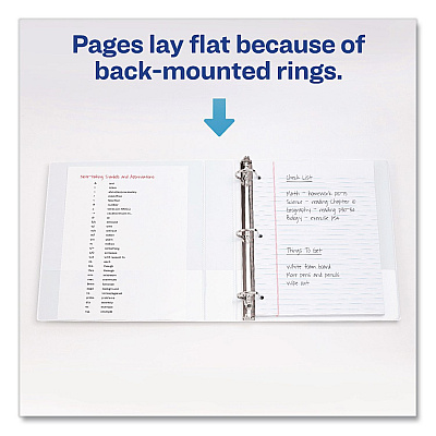 Avery Durable View Binder with DuraHinge and EZD Rings, 3 Rings, 1.5" Capacity, 11 x 8.5, White, 12/Carton (09401CT)