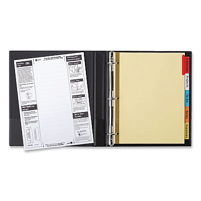 Avery Insertable Big Tab Dividers, 5-Tab, Double-Sided Gold Edge Reinforcing, 11 x 8.5, Buff, Assorted Tabs, 48 Sets/Carton (11109CT)