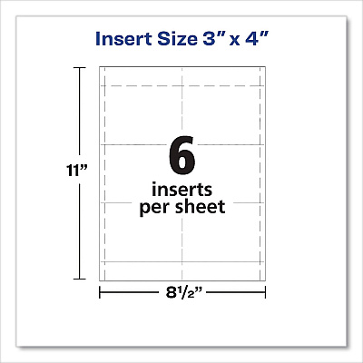 Avery Name Badge Insert Refills, Horizontal, 3 x 4, White, 600/Pack (35392)