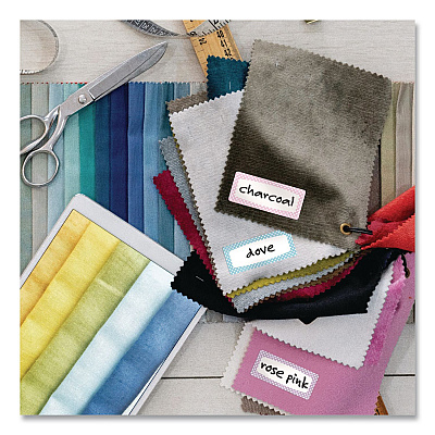Avery No-Iron Fabric Labels, Pastel Borders, Handwrite Only, 0.75 x 1.75, White, 12/Sheet, 2 Sheets/Pack (40775)