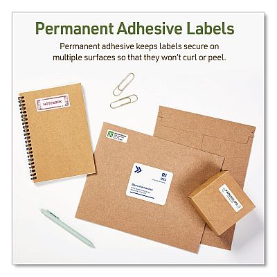 Avery EcoFriendly Recycled Return Address Labels, Inkjet/Laser, 0.66 x 1.75, White, 60/Sheet, 10 Sheets/Pack (48806)