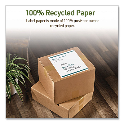 Avery EcoFriendly Recycled Shipping Labels, Inkjet/Laser, 8.5 x 11, White, 1/Sheet, 10/Pack (48809)