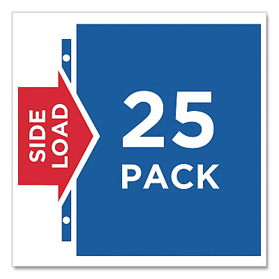 Avery Side-Insert Heavyweight Sheet Protectors, 3-Hole Punched, Side Load, 8.5 x 11, Diamond Clear, 25/Pack, 36 Packs/Carton (76001CT)