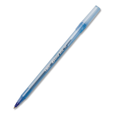 BIC Round Stic Xtra Life Ballpoint Pen, Stick, Medium 1 mm, Blue Ink, Translucent Blue Barrel, 12/Box, 36 Boxes/Carton (GSM11BECT)