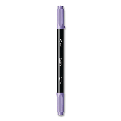 BIC Intensity Dual-Tip Highlighters, Assorted Ink Colors, Chisel/Needle Tips, Black Barrel, 6/Pack (HLPDT6AST)