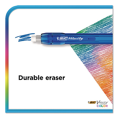 BIC Velocity Colored Lead Mechanical Pencils, 0.7 mm, HB (#2), Assorted Lead Colors, Assorted Barrel Colors, 6/Pack (MV7CP61AST)