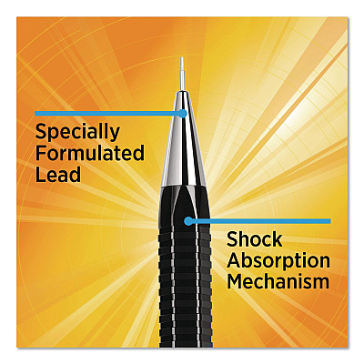 BIC Break Resistant Pro Mechanical Pencils, 0.7 mm, HB (#2), Black Lead, Black Barrel (MVR7P1BLK)