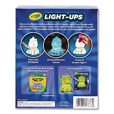Crayola Light Ups Recolorable Unicorn with (3) Ultra-Clean Washable Markers, Ages 4 and Up, 4 Pieces (747633)