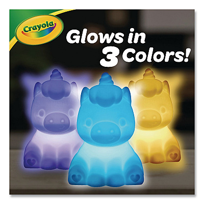 Crayola Light Ups Recolorable Unicorn with (3) Ultra-Clean Washable Markers, Ages 4 and Up, 4 Pieces (747633)