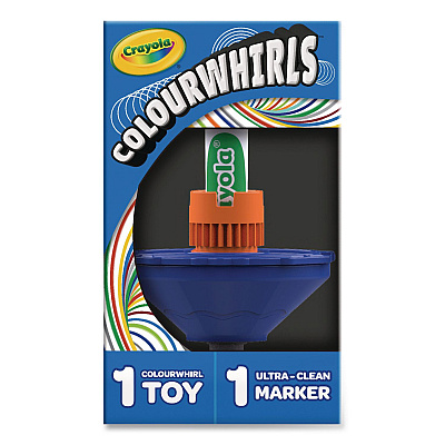 Crayola Colourwhirls Toy with (1) Rip-Cord Spinner and (1) Ultra-Clean Washable Marker, Ages 6 and Up, 4 Pieces (747645)