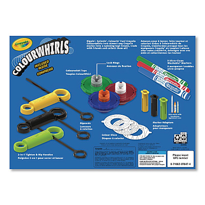 Crayola Colourwhirls Toy with (3) Rip-Cord Spinners and (3) Ultra-Clean Washable Markers, Ages 6 and Up, 12 Pieces (747647)