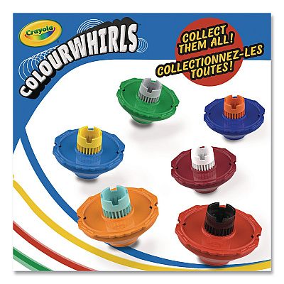 Crayola Colourwhirls Toy with (3) Rip-Cord Spinners and (3) Ultra-Clean Washable Markers, Ages 6 and Up, 12 Pieces (747647)