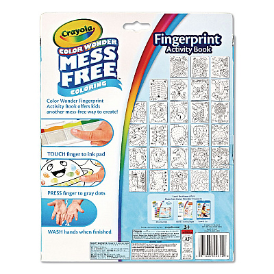Crayola Color Wonder Mess Free Coloring Fingerprint Activity Book, Ages 3 and Up, 27 Pages (752842)