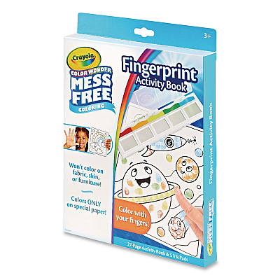 Crayola Color Wonder Mess Free Coloring Fingerprint Activity Book, Ages 3 and Up, 27 Pages (752842)