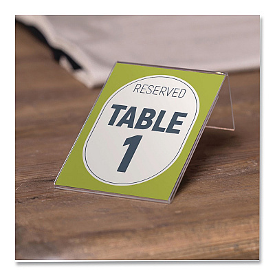 deflecto Mini Tabletop Sign Holder, 3 x 4 Insert, Clear (20006RT)