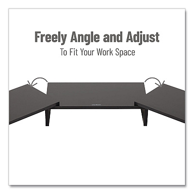 Mind Reader Adjustable Dual Monitor Stand, 18.1 to 51.25 x 9.25 x 4.75, Black, Supports 44 lbs (MDFMONDBLK)