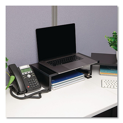 Mind Reader Adjustable Dual Monitor Stand, 18.1 to 51.25 x 9.25 x 4.75, Black, Supports 44 lbs (MDFMONDBLK)