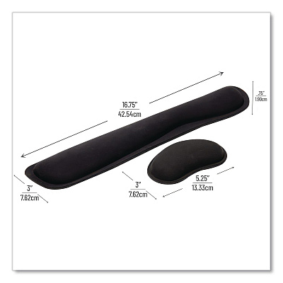 Mind Reader Memory Foam Gaming Ergonomic Keyboard and Mouse Wrist Rest Set, Black (WRESTGELBLK)
