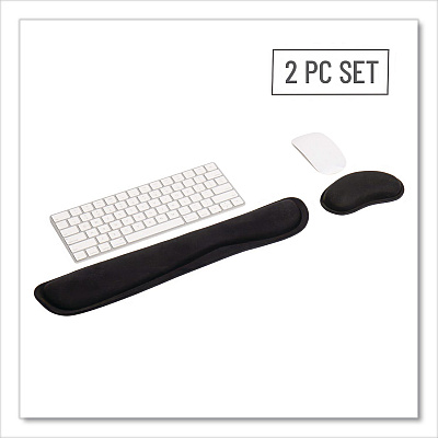 Mind Reader Memory Foam Gaming Ergonomic Keyboard and Mouse Wrist Rest Set, Black (WRESTGELBLK)