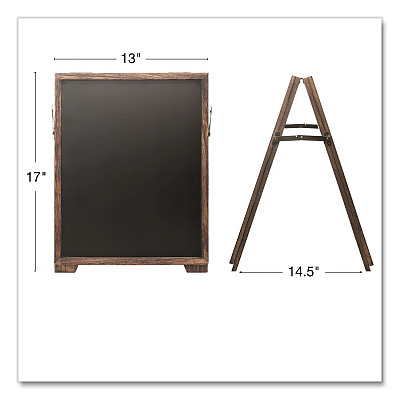 General Printing & Design Desktop A-Frame Chalkboard, Black Surface, Brown Wood Frame, 13 x 14.5 x 17 (EGPHD0547)