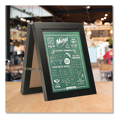 General Printing & Design Double Sided A-Frame Chalkboard and Menu Holder, Black/Clear 8.5 x 11 Surface, Black Frame, 11 x 14 (MENUAFRAME)