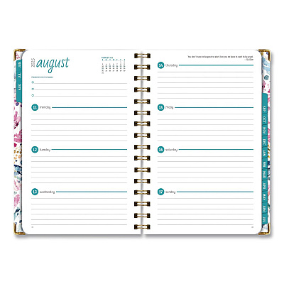 Global Printed Products Boho Ikat Academic Year Weekly/Monthly Planner, Floral Artwork, 8 x 5.5, Multicolor Cover, 14-Month: June 2025 to July 2026 (NAD265883)