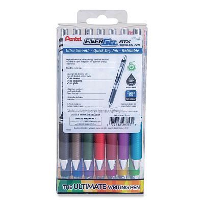 Pentel EnerGel RTX Gel Pen, Retractable, Medium 0.7 mm, Assorted Creative Ink and Barrel Colors, 14/Pack (BL77PC14M)